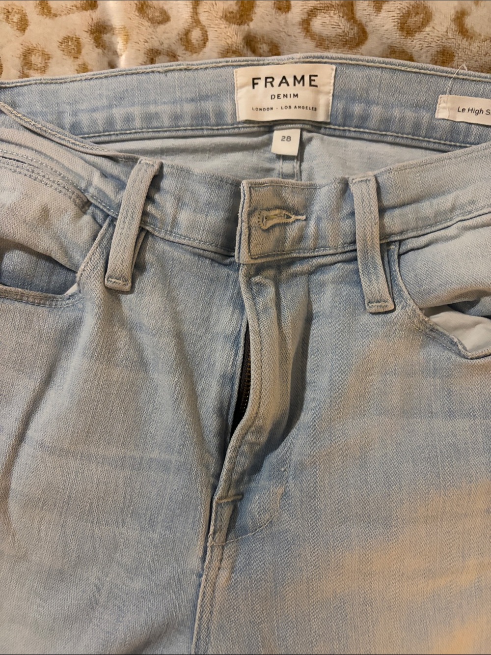 FRAME Denim Light Wash High Rise Jeans